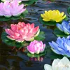 100 шт. Плавающий Искусственный Цветок Живая Вода Лилия Lotus Микро Ландшафт для Свадебного пруда Сад Декорайон 17см Диа