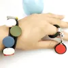 Uk Nuovi braccialetti con ciondoli Multicolor Gioielli con perline di legno Braccialetti fatti a mano da donna con anelli Accessori per braccialetti di lusso di design Q0719