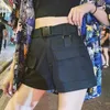 Genayooa Streetwear Shorts Dames Fitness Koreaanse Zomer Vrouw Hoge Taille Wide Been Cargo Dames Shorts Feminino Pocket 210625