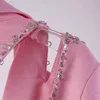 Patchwork Patchwork Diamond Blazer para mulheres entalhadas manga longa casual blazers feminino moda roupas 210524