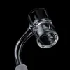 Fumar 25 mm OD Soldadura completa Protector contra salpicaduras Cuarzo Banger Clavo de borde biselado con 2 piezas Tourbillon / Orificios de aire giratorios para bongs de agua de vidrio Dab Rigs