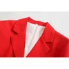 Wxwt za kvinnor solid knapp dekoration gröda blazer kvinnlig långärmad jacka damer high street kostymer cd8090 211122