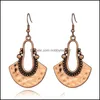 Dangle Kroonluchter Oorbellen Sieraden 4 Kleuren Vintage Etnische Earring Rose Goldn Geometric Hanging voor Dames Vrouwelijke Indiase Aessoires Drop Del