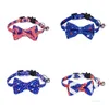 American Independence Day Cat Collar American Flag Bell Cat bow Pet Clothing Supplies T500783