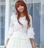 Spitze Lolita Flare Hülse Chiffon Hemd 2022 Mode Lässig Weiße Bluse Elegante Weibliche Shirts Frauen Blusas Kleidung Viktorianischen Top frauen Blo