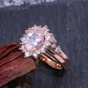 Bröllopsringar Rose Gold Color Flower Shaped Gorgeous Size 610 For Women Engagement Ring Jewelry6504607