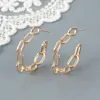 Hoop & Huggie Gold Silver Color Hollow Metal Chain Earring For Women Girl Vintage Simple Irregular Geometric Round Circle Jewelry