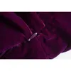 Toppies Vintage Viola Rosso Velluto Camicette Top Donna Lantern Sleeve Knot Camicie Eleganti Ladies Top Abiti di moda 210412