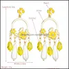Dangle Chandelier Brincos Jóias Vintage Simated Pearl Flor para Mulher Elegante Mão Feita Declaração De Cristal Partido Brincos Entrega