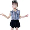 Teen Girls Clothing Rainbow Stirped Vest + Short Costume For Clothes Girl Summer Children's 6 8 10 12 14 210528