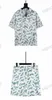 Ladies shirt shorts summer casual printing Clothing Sets Hawaiian short female formal suit large size6677141