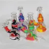 7.5'' portable hookahs silicon bong water pipe dab rigs unbreakable silicone and glass style with quartz bangers