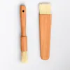 Household Wooden Oil Brushes Wood Handle BBQ Tools Grill Pastry Butter Honey Sauce Basting Bristle Round Flat Brush Baking by sea RRF14258