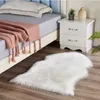 Faux Mat Soft Hårig Manta Matta Alfombra Fårskinn Stol Mat Sittkudde Vanligt Skin Päls Plain Fluffy Area Mattor Tvättbara Sovrum 210917