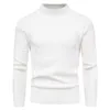 Gestreepte Solid Men's Sweaters Merk Half Hoge Kraag Top Casual Slanke Ribbed Zoom Pullover Oversized Warm Streetwear 210524