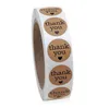 2021 25mm ronde papier dank u handgemaakt met liefde hart afdichting stickers snoep tas label verpakking gift bruiloft 500 stks stickers / roll