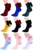 5 par / 10 sztuk Kobieta Hit Krótkie Sock Ladies Velvet Bow Knot Sox 10 Kolory Najwyższej Jakości Kobiet Cukierki Kolor Welur Skarpety