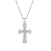 Crystal Diamond Jesus Cross -kettingen geloven gouden kettingketens voor vrouwelijke mannen mode sieraden wil en zandig