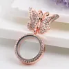 Pins, Brooches Est Fashion Crystal Butterfly Brooch With Round Locket Pins For Women Wedding Trending Products 2021 And