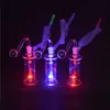 Atacado 10mm Mini Mini LED água leve Dab Rig Bong Bong Pyrex Hookah Glass Oil Burenr Tubs com tigela de fumantes e mangueira de palha de silicone