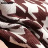 GIGOGOU Houndstooth Knit Women Sweater Vest Autumn Spring Autumn Woman Pullovers Tops Retro Sleeveless Waistcoat Pull Femme 211008