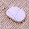 Natuursteen Charms Voetvorm Rose Quartz Lapis Lazuli Turquoise Opal Hanger DIY voor Ketting Oorbellen Sieraden Maken 15x25mm