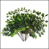 Couronnes De Fleurs Décoratives Fournitures De Fête Festive Maison Jardin12Pcs Feuilles De Tiges D'eucalyptus Artificielles Branches Faux Plantes