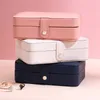 2021 Jewelry Box PU Leather Jewellery Storage Earring Boxes Packaging Storage Display Case Organizer for Home Travel Girl Gift