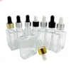 300 x 30 ml E Liquid Oil Fles met druppelaar, kleine 30 cc Clear Sqaure Glass Dropper voor Usegood QTYS