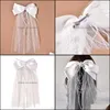 Jewelry Hair Clips & Barrettes Exquisite Hairpins For Women Bridal Wedding Veils With Large Bow Knot Lightweight Sweet Aessories Forseven Dr