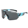 Fashion One Piece Lens Rimless Goggle Style Protective Sunglasses Mirror Lenses And Cool Pattern Legs With Antiskid Pads