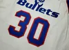 Raro Basketball Jersey Homens Juventude Mulheres Vintage Bernard King Champion 1991 Bullets Jogo Usado Emitido Retro High School Tamanho S-5XL Personalizado Qualquer nome ou número