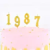 その他のお祝いパーティー用品1ピースゴールデンナンバー誕生日紙ケーキキャンドルキッズ結婚式の好意の装飾