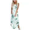 Sukienki Letnie Maternity Damskie Damskie Drukuj Sundress Asymetryczne Sukienki Halter Vestidos Split Beach Dresses Szata Femme 2021 # 35 Q0713