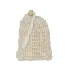 Natural Exfoliating Mesh Soap Bag Sisal Soaps Saver Bags with Drawstring Storage Pouch Holder Drying Scrubbers for Shower Bath Foaming