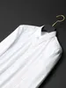 IEFB haute qualité noir blanc intelligent chemise décontractée avec tissu plié pour les affaires à manches longues printemps hommes Blouse 9Y5623 210524