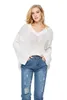 Fitshinling Ankomst Höst Kvinnor Tröjor och Pullovers V Neck Loose Hollow Out Knitwear Sweater Sexig White Jumper Sale Pull 211011