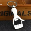 100pcs Keychain Bottle Opener Hand Shape Palm Key chain Ring Beer Can Openers Keyring DH3957