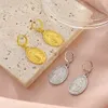 S2763 Fashion Jewelry Retro Portrait Boucles d'oreilles pour les femmes Metal Coin Relief Boucles d'oreilles