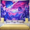 Tapestries Färgglada Svamp Tapestry Mandala Galactic Space Wall Mount Bohemian Witchcraft filt hem dekoration