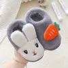 Girls Boys Slippers Shoes Infant Toddle Cartoon Rabbit Cotton Home Kids Plush Indoor Winter Fur Children's 210712