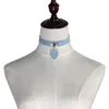 Heart Pendant Gothic denim Choker Necklace Button Adjustable women necklaces Necklet Fashion jewelry