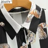 Frauen Vintage Tiger Print gestreifte Smock Bluse Damen Langarm Lässige Hemden Chic Business Blusas Tops LS7644 210420