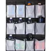 Storage Bags Over The Door Shoe Organizer Clear Hanging Rack Fabric Closet Bag 24 Large Mesh Pockets 1Pcs 4 Hook