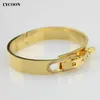 Braccialetti con chiusura speciale a forma di polsino da donna di moda Braccialetti con chiodi in acciaio inossidabile 316L Bracciale in oro giallo con CZ1750765