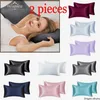 Fatapaese Сплошной A + Silky Satin Cake Care Care Pillowcase Волосы против подушки Чехол Queen king Полномер Подушка Подушка DHL Корабль