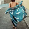 2021ボヘミアンプリントカバーアップセクシーな夏のビーチのドレスチュニック女性のビーチウェア水着の隠蔽ビキニラップサロン210319
