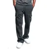 New Men's Side Pockets Cargo Straight Pants Fleece Male Joggers Trousers Fashion Casual Streetwear Outdoor Work Tracksuit Pants X1027