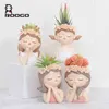 Roogo design little fairy girl flower pots succulent pots garden planters home decor 210922