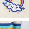 Cardigan lavorato a maglia per bambini Cappotto per neonate Cute Could Clouds Rainbow Pattern Abbigliamento in cotone Ragazzi ted 210429